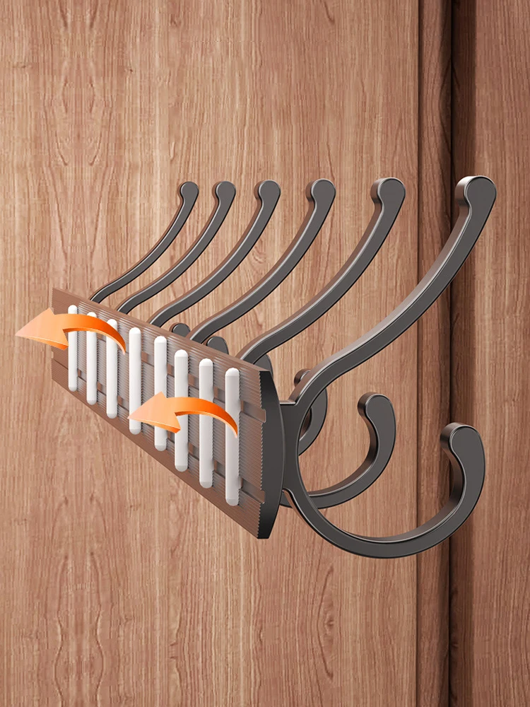 Wall Mounted Storage Hook Rack Bedroom Walk-In Closet No Drilling