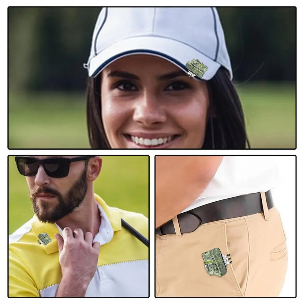 Description Picture 4 of itemGolf Ball Marker  Alloy Funny Dollar Bill  Magnet Golf Hat Clip   Removable Golf Supplies Accessories Golf Training Aids