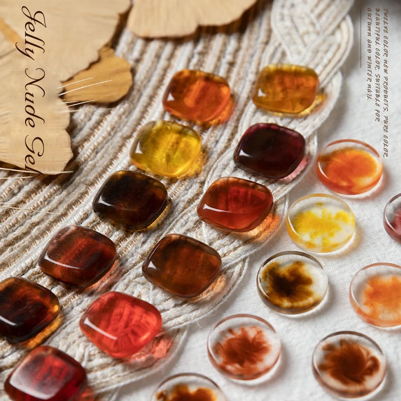 CHUNSHU Jelly Amber Gel Nail Polish 15ML Translucent Brown Color Nail Art Gels Semi Permanent Soak Off UV LED Gel Polish Varnish 3