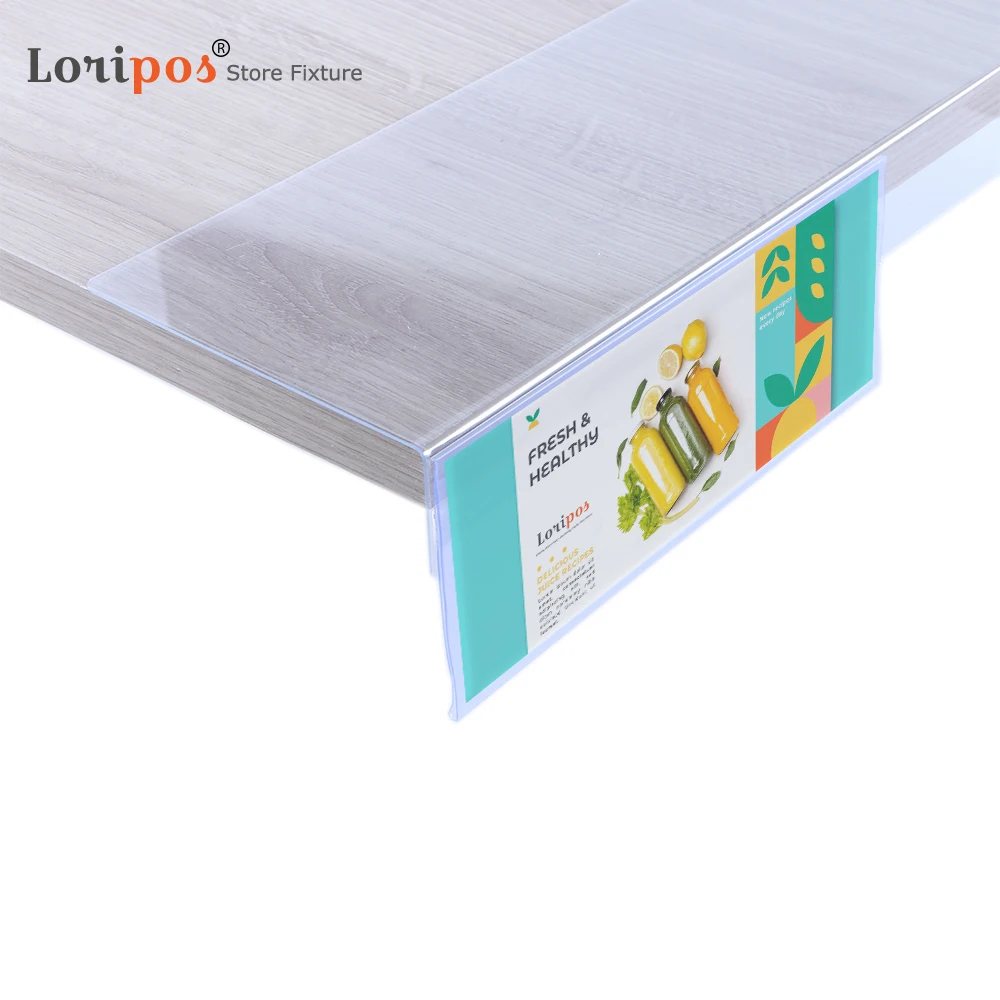 100cm Flat Clear Plastic Data Strip Label Holder Without Magnetic For Supermarket Shelf l shelf top banner holder poster magnetic clip supermarket iron shelf magnet suction billboard chevron plate ktplate pop base