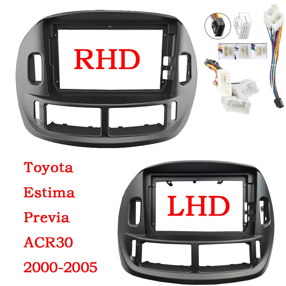 9 Inhc Car Radio Head Unit Fascia For Toyota Estima/acr30 20002005