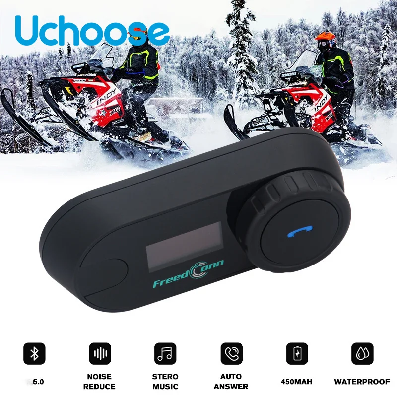 

Uchoose FreedConn 800m Headset 5.0 Two-person Intercom Display Waterproof Ultra-long Standby Helmet Headset Multi-helmet