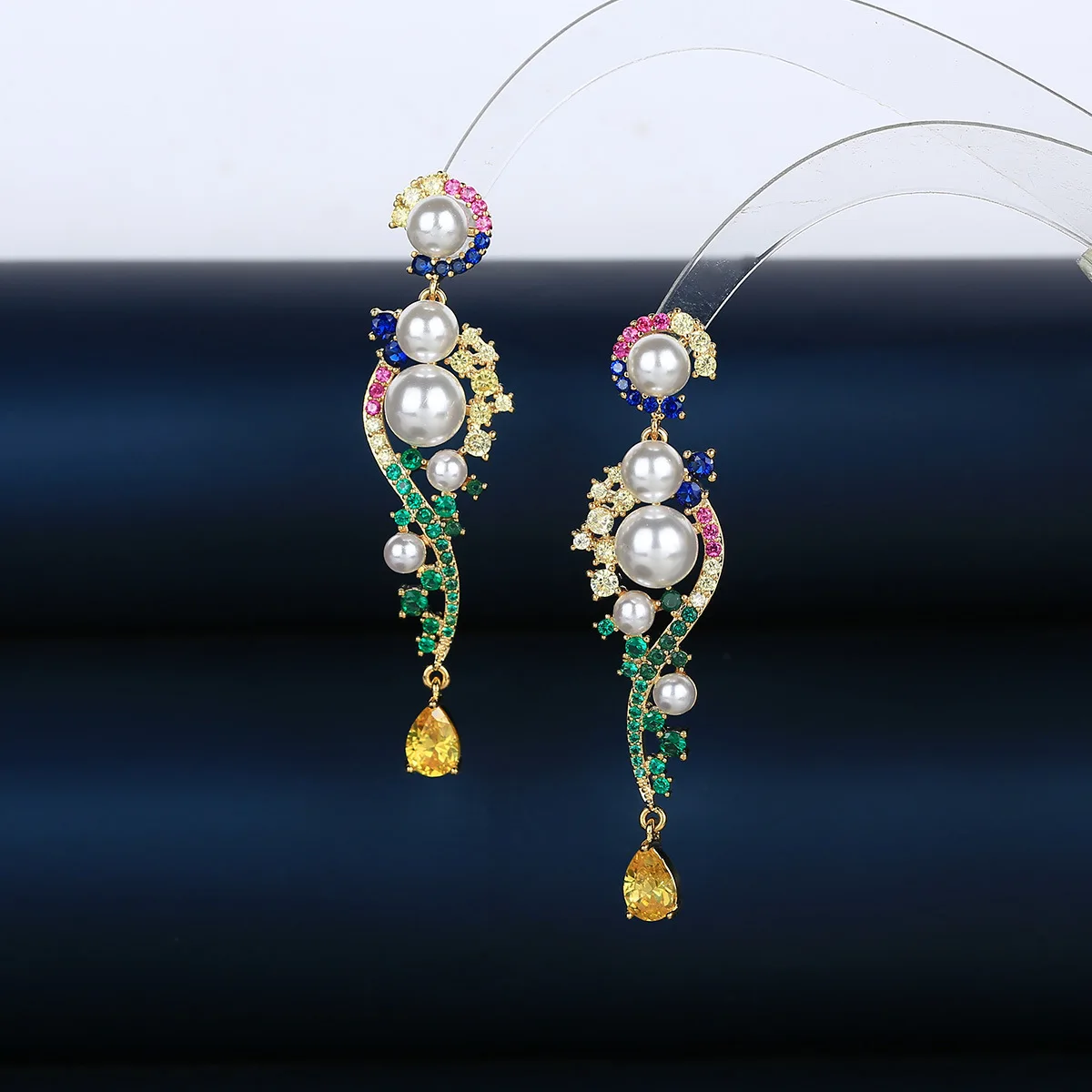 Bilincolor Long Zircone Light Luxury Pearl Jewelry Per Regalo Per Il Black Friday