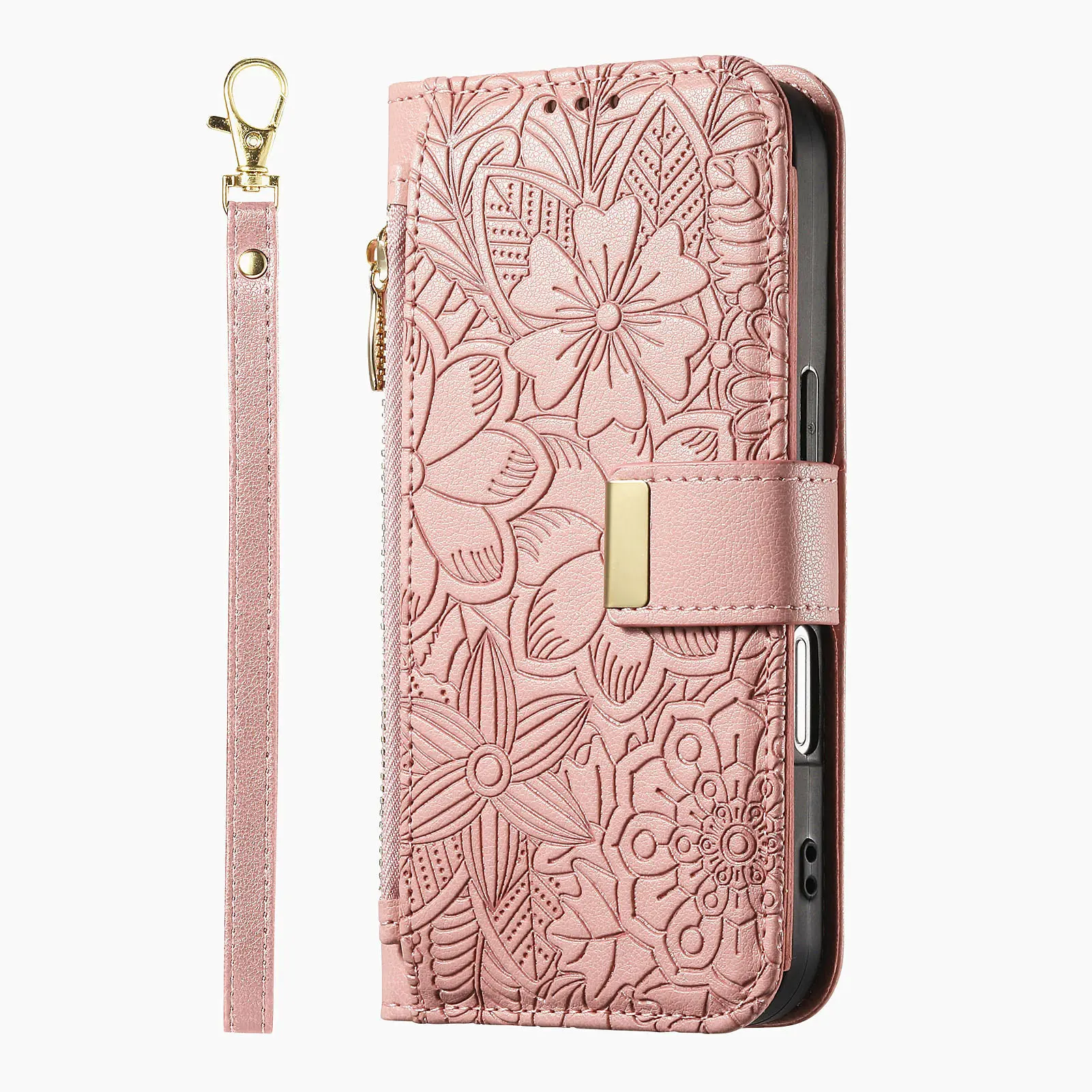 Luxurious Leather Crossbody Flip Wallet with Zipper and Card Slots