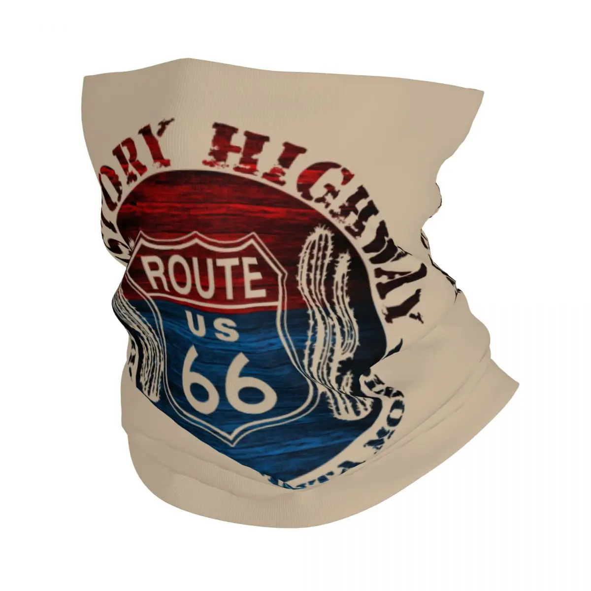 

Route 66 America Road Vintage Trip Bandana Neck Gaiter for Ski Camping Women Men Wrap Scarf Headband Warmer