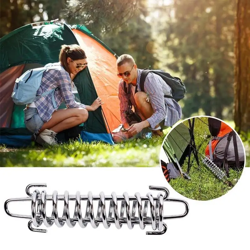 

Outdoor Tent Buckle Stainless Steel Spring Hook Tent Parachute Cord Fixed Buckle High Strength Camping Hiking Accessories