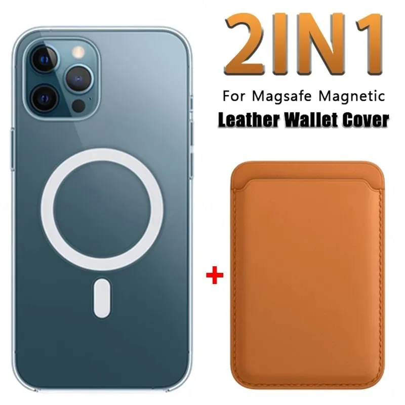 2-in-1 Magnetic Leather Wallet & Card Holder with Shockproof Case