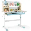Kids Study Desk,Height Adjustable Children School Desk with Storage, Tilt Desktop, Pen Holder & Scale Ruler, Student Desk Table 1