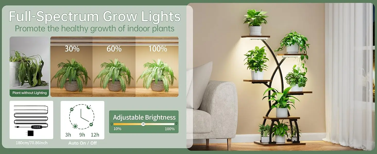 Plant Stand Indoor with Grow Lights