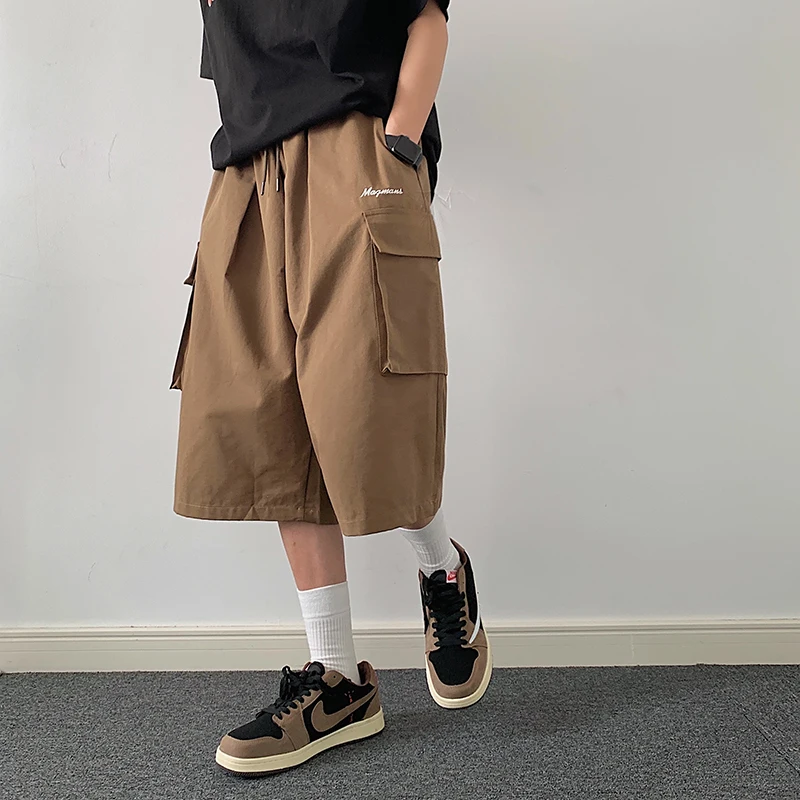 

LAPPSTER-Youth Baggy Straight Cargo Pants Y2k Streetwear Overalls Men Harajuku Stacked Joggers Pants Work Vintage Cropped Pants