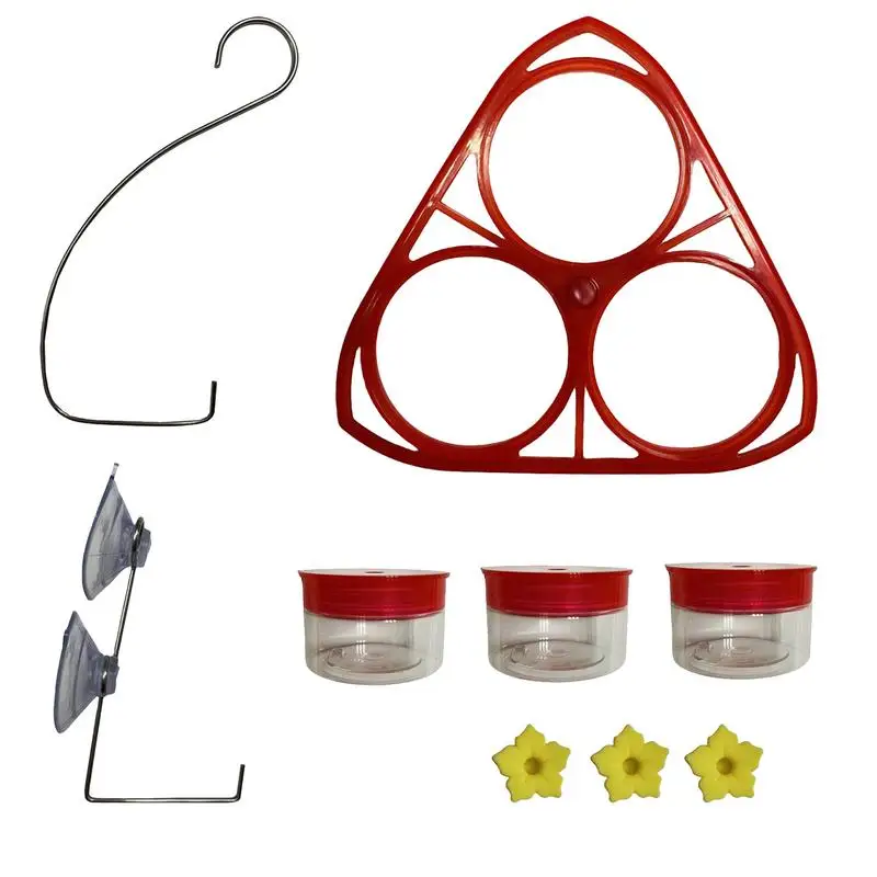 

Humming bird Feeder Flower Design Outdoor Wild Bird Feeder Refill 3 Feeding Ports Handheld Outdoor Bird feeding accessories