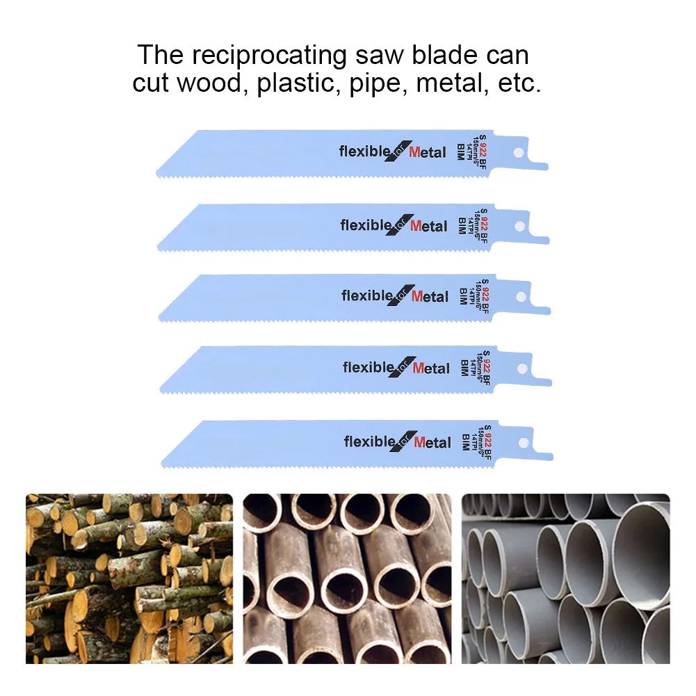 Metal Reciprocating Saw Blade Woodworking Cutter Kit Power Tool 150mm / 5.9in Jigsaw Blade Hand Saw Saber, Jig Saw Blades, Reciprocating Saw Blades, Hand Saw