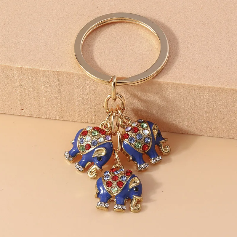 Aihua 7 Farben Niedlicher Tier-Schlüsselanhänger Kristall Indischer Elefant Schlüsselanhänger für Frauen Mädchen Handtaschenanhänger Accessoire Schmuck Geschenke – Detail 8