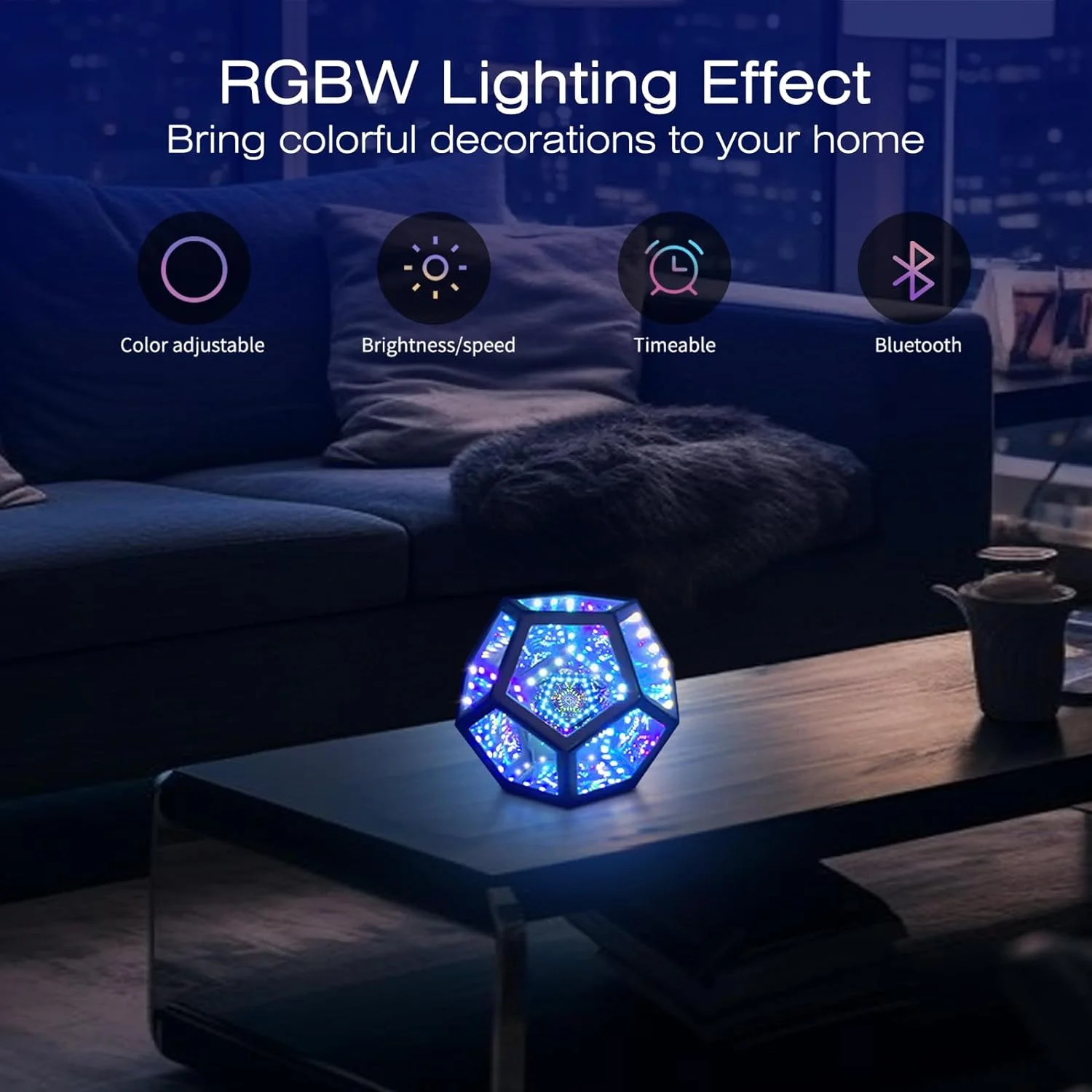 RGB LED Night Light For Gaming Room Decor 3D Cube Cool RGB Color Changing Night Lighting APP Remote Control Home Decoration