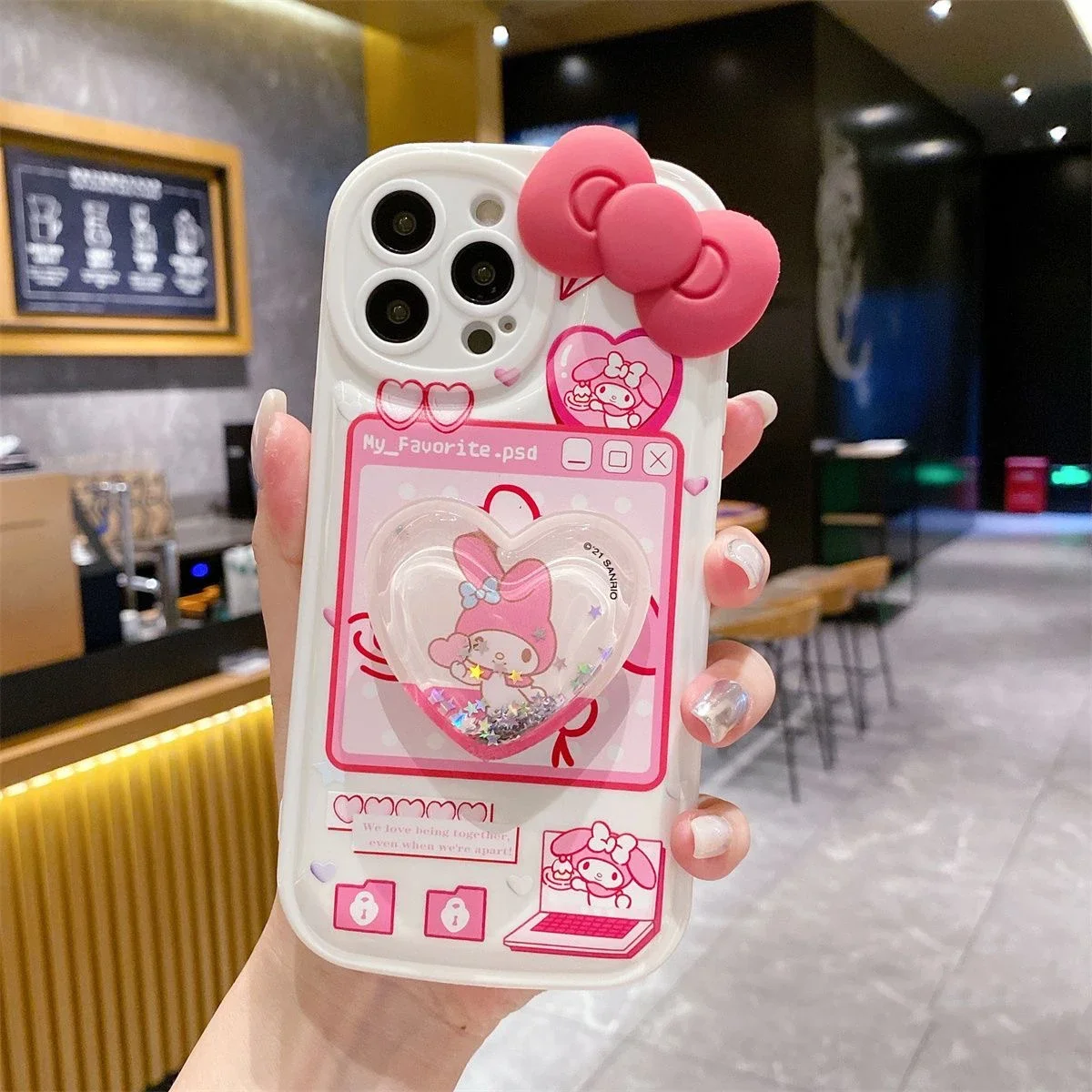 thumbnail image 1 of Sanrio-funda de teléfono de Hello Kitty My Melody, carcasa de silicona anticaída para iPhone 15, 14, 13, 12, 11 Pro Max, Mini, XR, XS MAX, 8, X, 7, SE Plus, 1 of 5