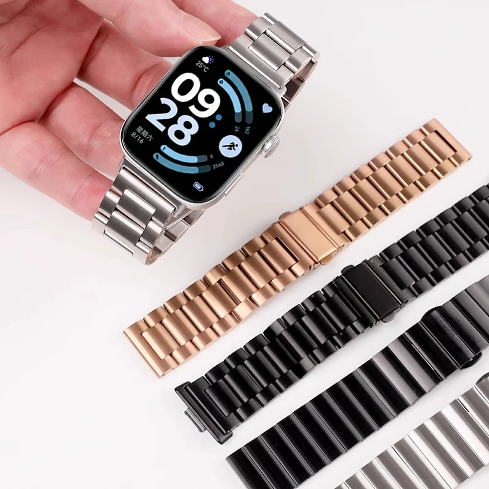 Luxurious Stainless Steel Butterfly Clasp Watch Bracelet Strap