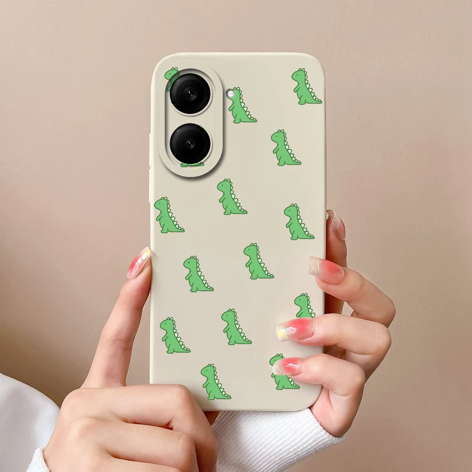 Lovely Dinosaur Lightweight Anti-Drop Liquid Silicone Phone Case