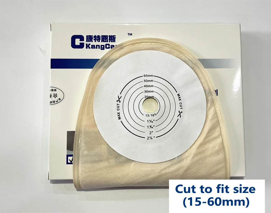 Description Picture 6 of item30pcs/lot; Economical Drain valve Colostomy Bags for Adults; One-piece system Ostomy Pouch with Clip Closure, Cut-to Fit 15-60mm