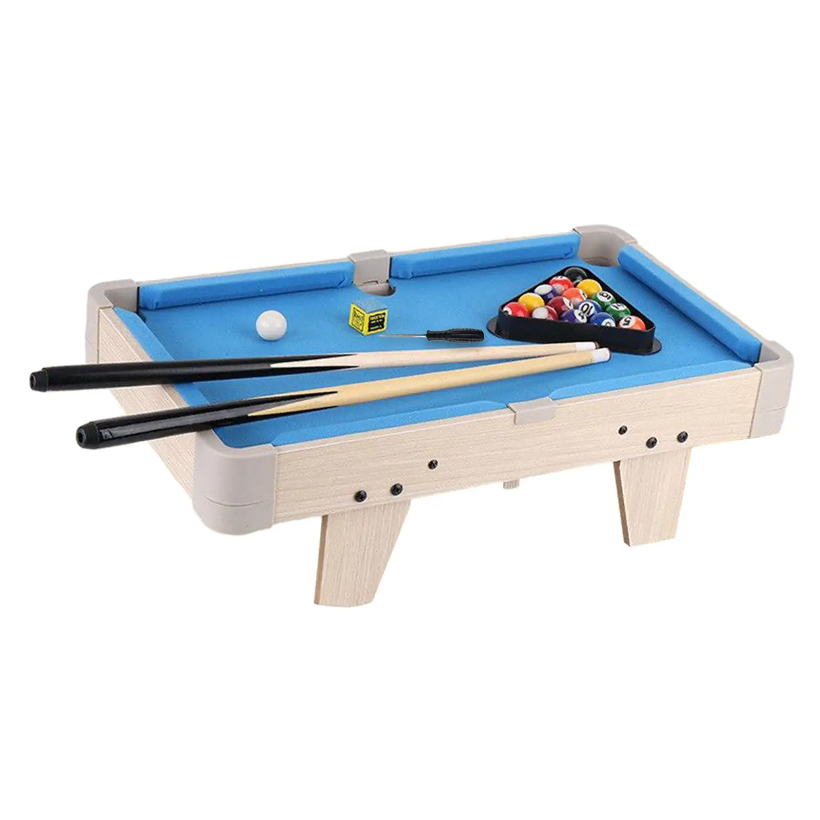 Mini Pool Table Set Parent Child Interaction Home Office Portable Chalk,
