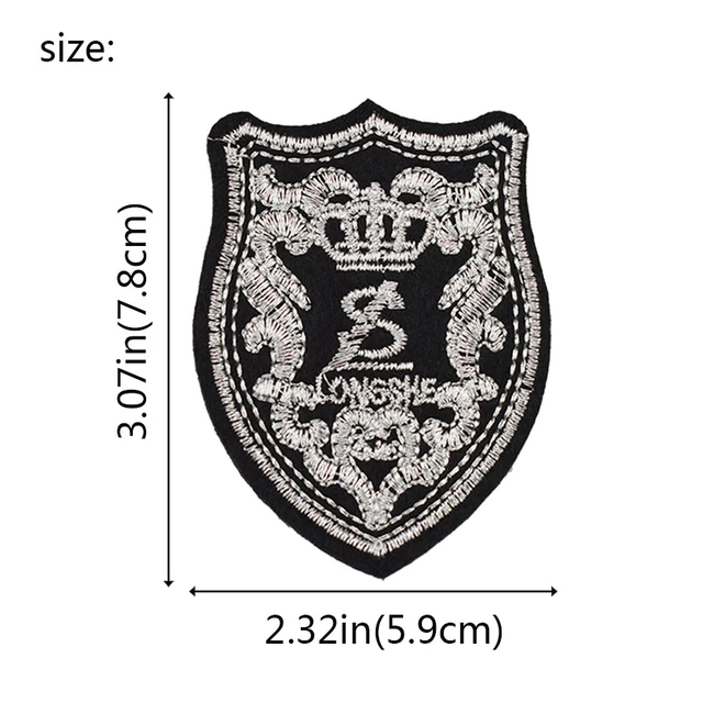 10pcs Black Patches Iron On Clothes Badge Embroidered Appliqued