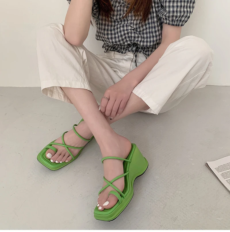 wedges platform flip flops