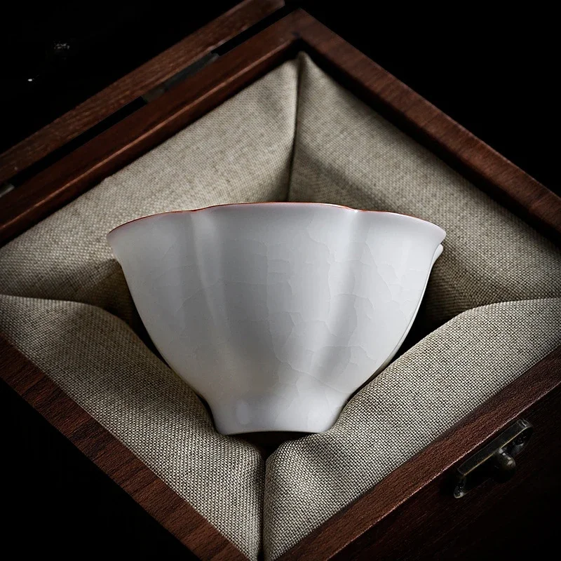 

Высококачественная чашка для чая Dehua из хлопка и нефрита, белая фарфоровая чашка с открытием в печи Ru, чайная чашка с приподнятием для дам, личные подарки