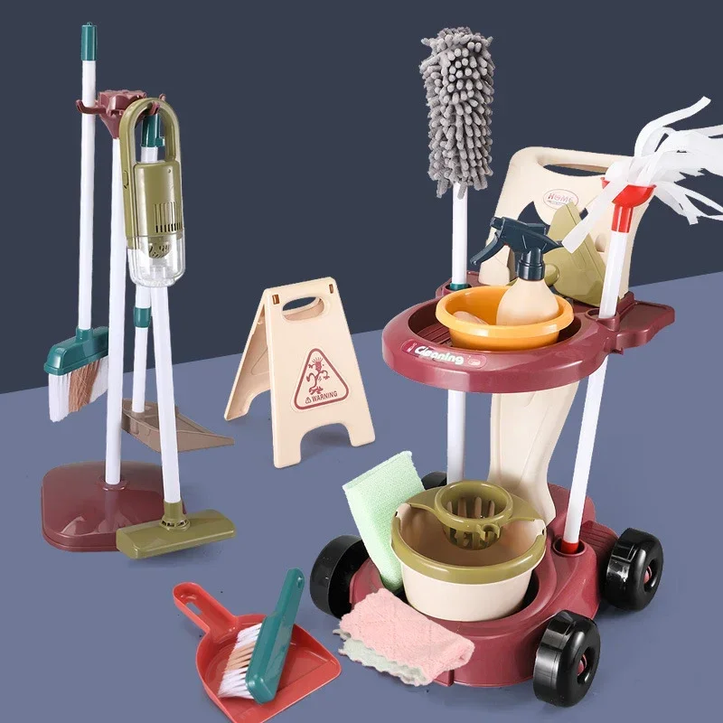 Plastic Kids House Cleaning Tool Toy Set for Pretend Play