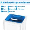 Portable Washing Machine 17.8 Lbs Capacity LED Display 8 Programs Double Inlet Child Lock 3