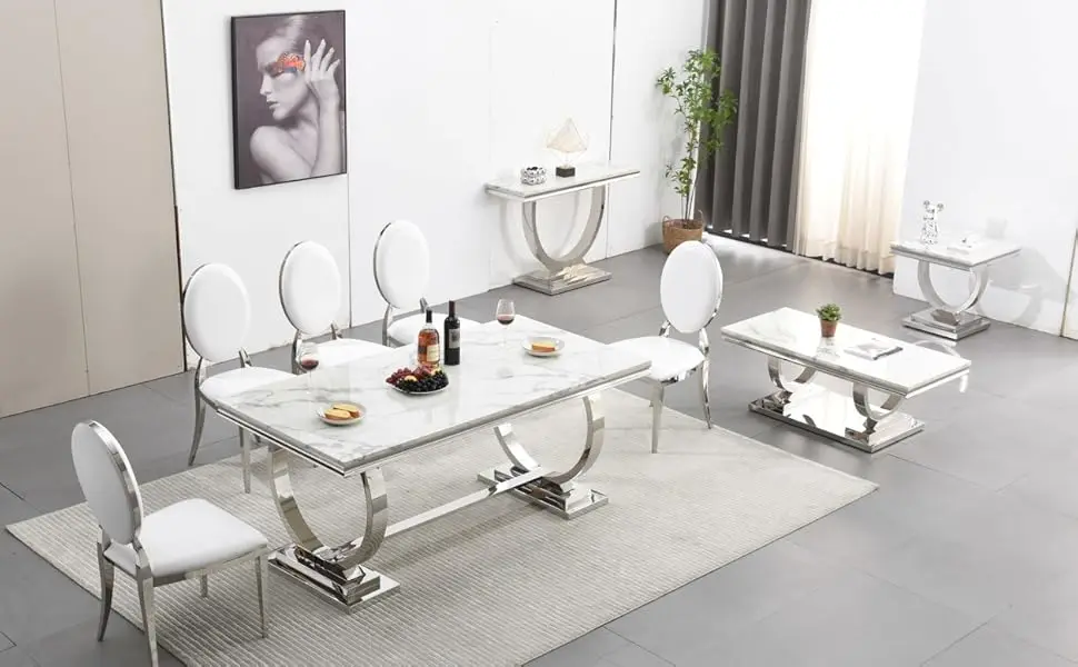 Faux Marble Dining Table