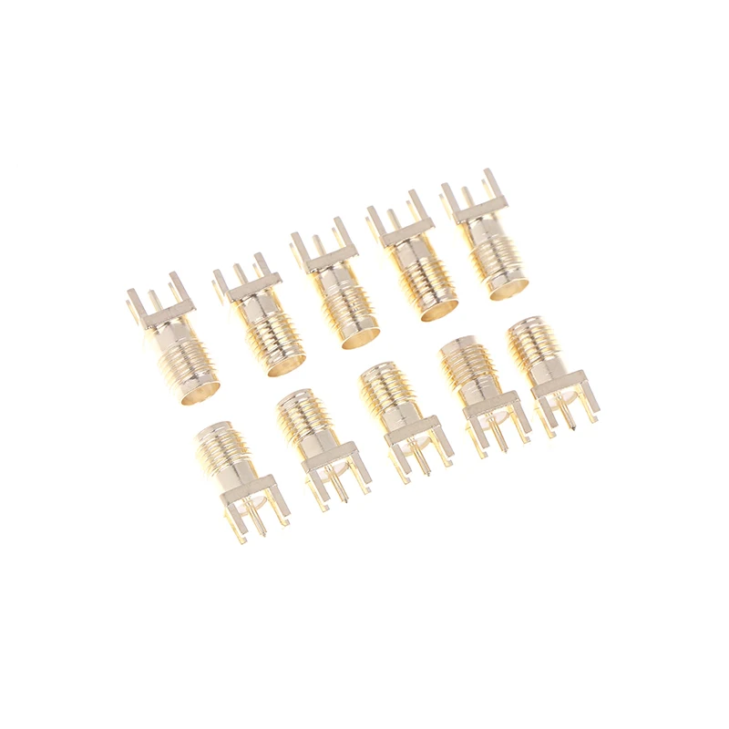 10 Pcs SMA 여성용 잭 베이스 소켓 잭(솔더 PCB 어댑터 포함) SMA 여성용 보드 엣지 마운트 어댑터