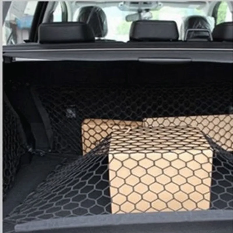 

Universal Car Rear Trunk Net Mesh Elastic Nylon Back Cargo Storage Organizer Double Layer Luggage Grocery Holder Boot String