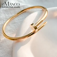 eManco Classic Punk Rivet Bracelets Feminine Simple Fashion Bracelet Stainless Steel Screw Bangles Ladies Gift 1
