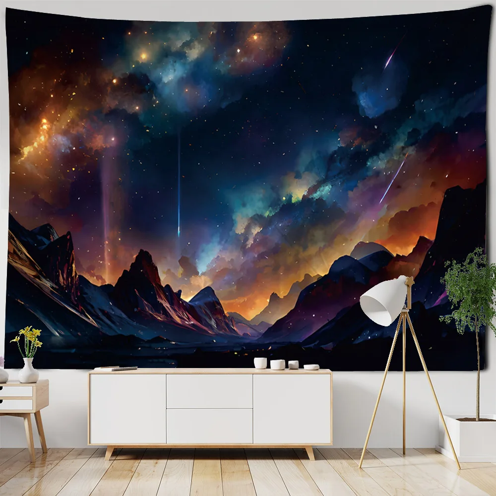 

Galaxy Universe tapestry, starry sky landscape, home decoration, wall hanging, Kawaii living room, bedroom background cloth