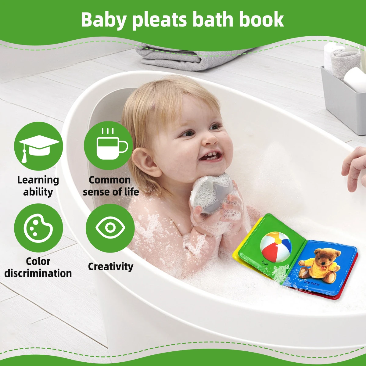 Floating Baby Bath Books for Baby,Kids Learning Bath Toys,Waterproof Bathtime Toys for Toddlers,Educational Infant Bath Toys. 6