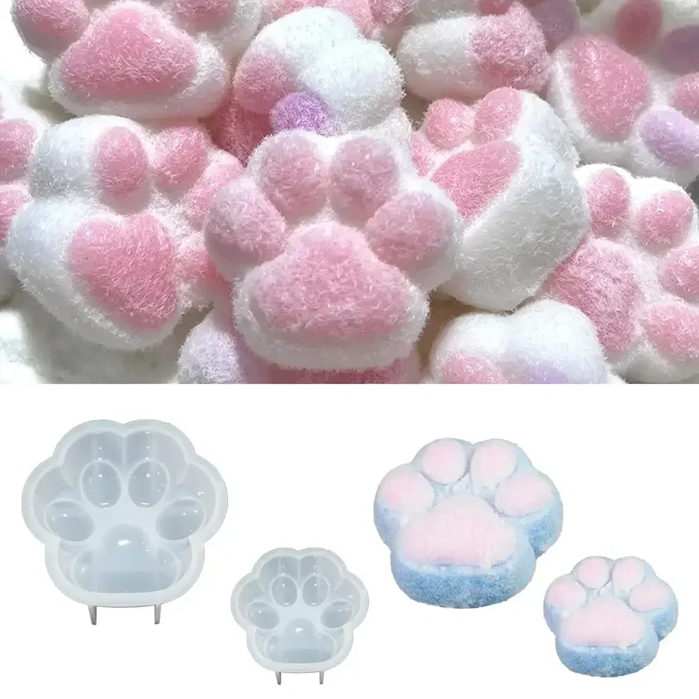 10/13.5cm Cat Paw Candle Mold Scented Silicone Mould DIY Handmade Candle Material Cake Soap Resin Mold Candle Making Supplie
