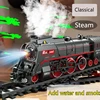 1:64 Retro Steam Rc Train Simulation High Speed Remote Control Train Parking Lot Children Boy Electric Track Toy Nostalgic Model 2