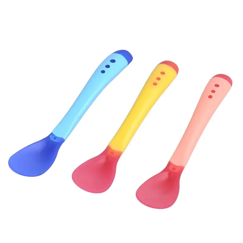 3pcs/lot Temperature Sensing Spoon for Baby Safety Infant Feeding Spoons Kids Children Boy Girl Toddler Flatware 2