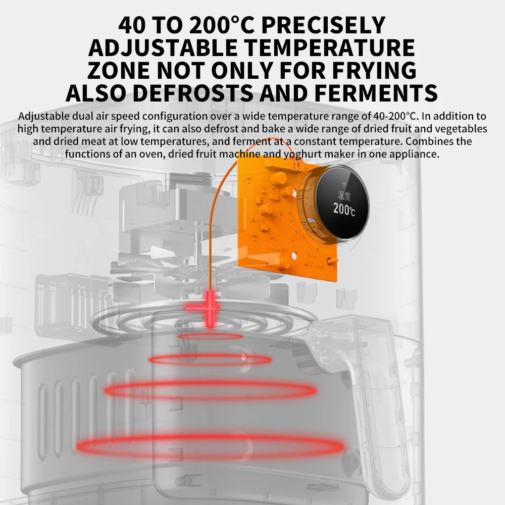 Xiaomi MAF01 Mijia Smart Air Fryer 3.5L Oil Free Mijia App Control description image 3