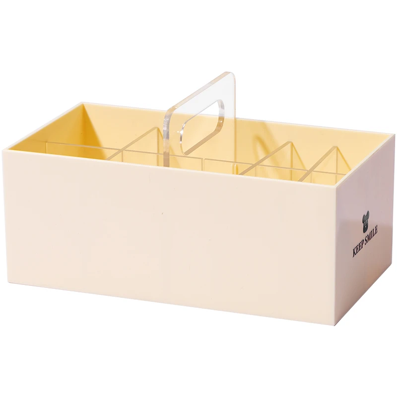 Epeiushome desktop storage box Nordic style sundries compartment handle pen holder remote control cosmetic finishing