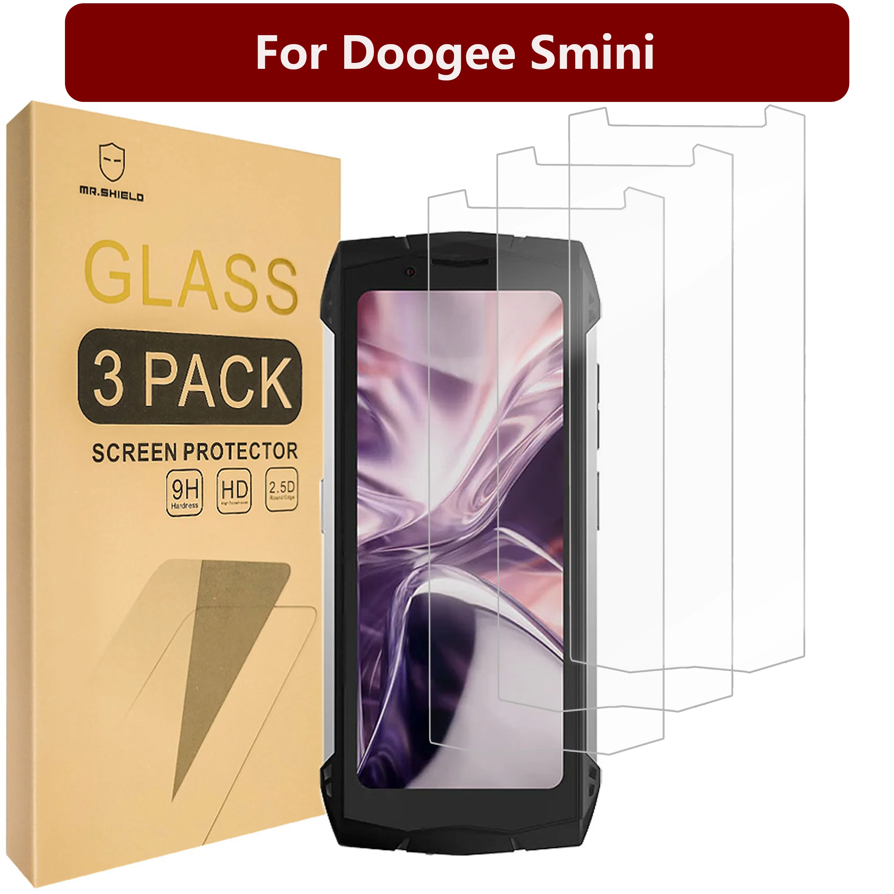 

Mr.Shield [3-Pack] Screen Protector For Doogee Smini [Tempered Glass] [Japan Glass with 9H Hardness] Screen Protector