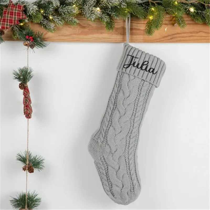 Personalized Christmas Stockings with Family Name Stockings Monogram Embroidery Knit Christmas Gifts christmas stockings