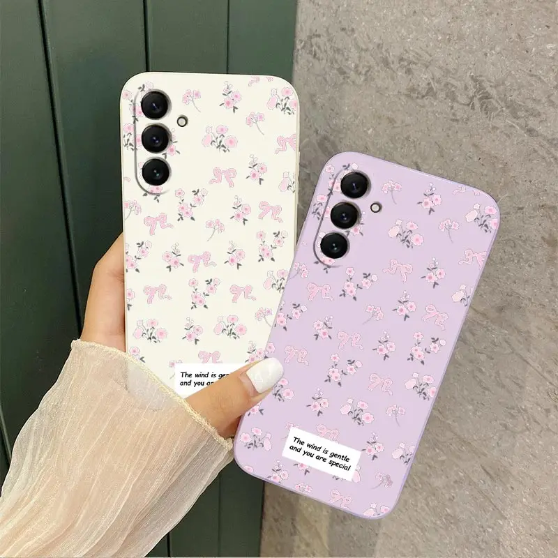 Pink Flowers Silicone Phone Case Cover