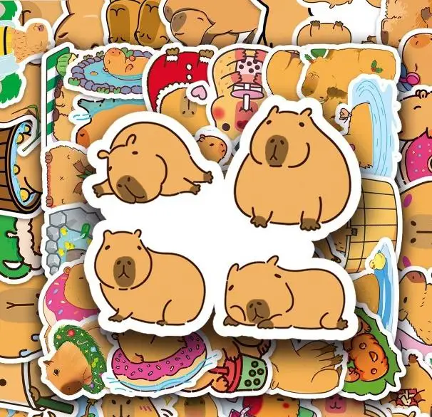10/30/50pcs Capybara Graffiti Sticker Scrapbook Kawaii Cute Cartoon Animal Phone Laptop Diy Case Luggage Decal Decor Sticker