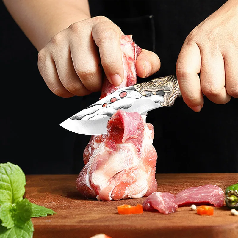 Forged Kitchen Chef Knife 5Cr15Mov Stainless Steel Fish Fruit Meat Boning Peeling Knife Professional Butcher Cleaver Cover