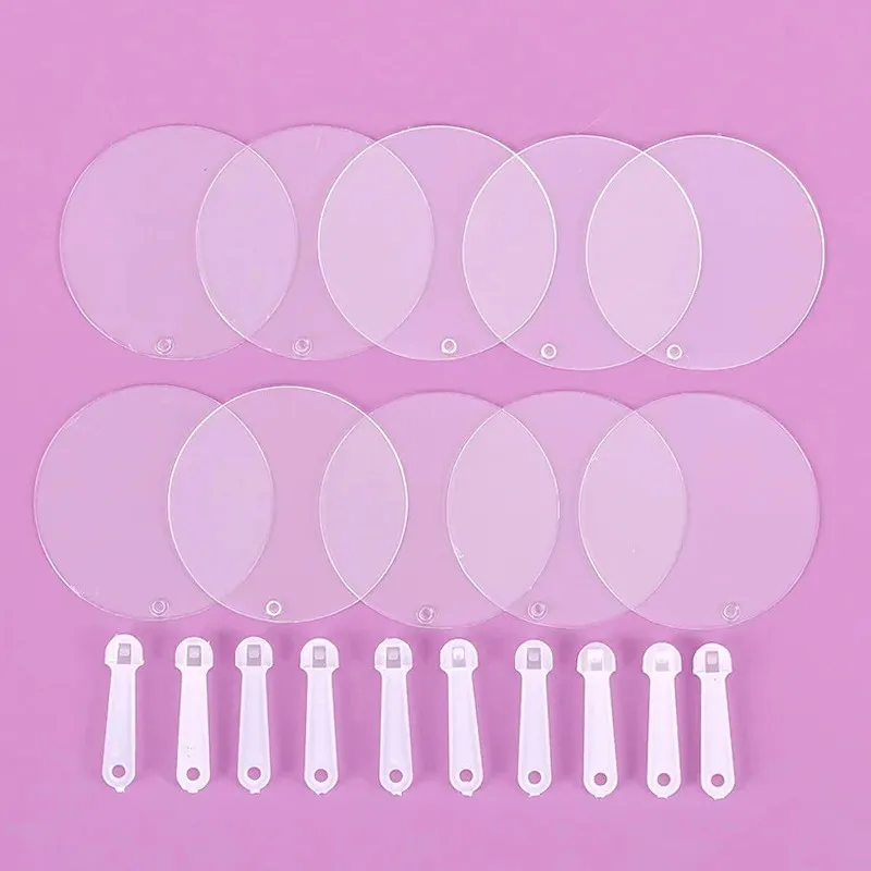 50Pcs Cute Mini Transparent Blank Fan Child Kids DIY Art Fan Wedding Birthday Party Favors Girlfriend Boyfriend Ideas Gift 5cm folding fan mini fan hand fan wooden hand fan