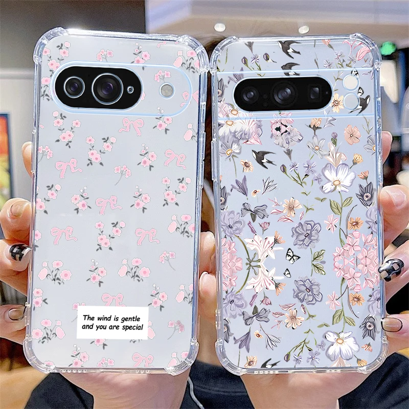 Floral Design Transparent Phone Case