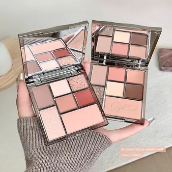 7-color Eyeshadow Palette, with Matte and Shimmer Finishes, Fine and Non-flying Powder, Suitable for Daily Commuting.