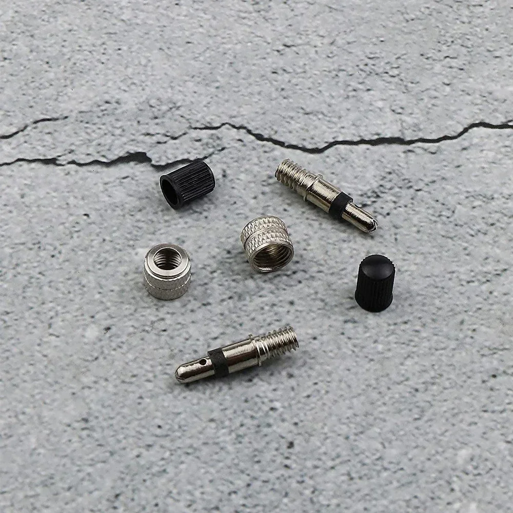 Bike Valve Core Set 4-12 Sets Bike Valve Core Set Compatible with Wood Dunlop Dutch Tires Copper & Silver Replacement Parts Bicycle Repair Tools