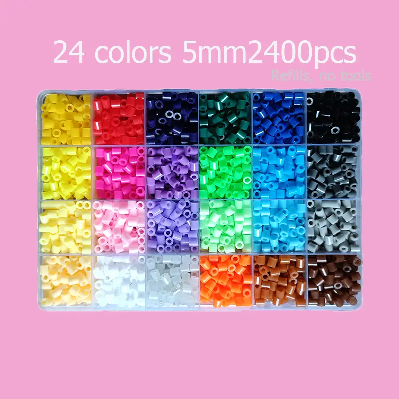 Hama Beads Box Embalagem Thermal mosaic Ferro Educação Beads, Ironing beads Fuse Beads Brinquedo DIY, 24 48 72 Cores 2.6MM 5MM - Image 13