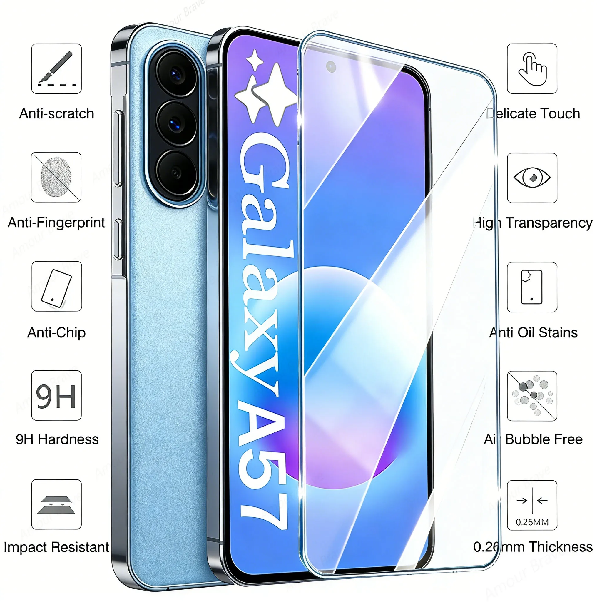 Premium Tempered Glass Screen Protector - 3 Pack